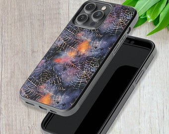 Spider Web iPhone Case, Gothic Halloween Phone Cover