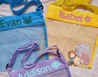 Personalised Shell Collecting Bag // RESTOCKED NEW COLOURS!
