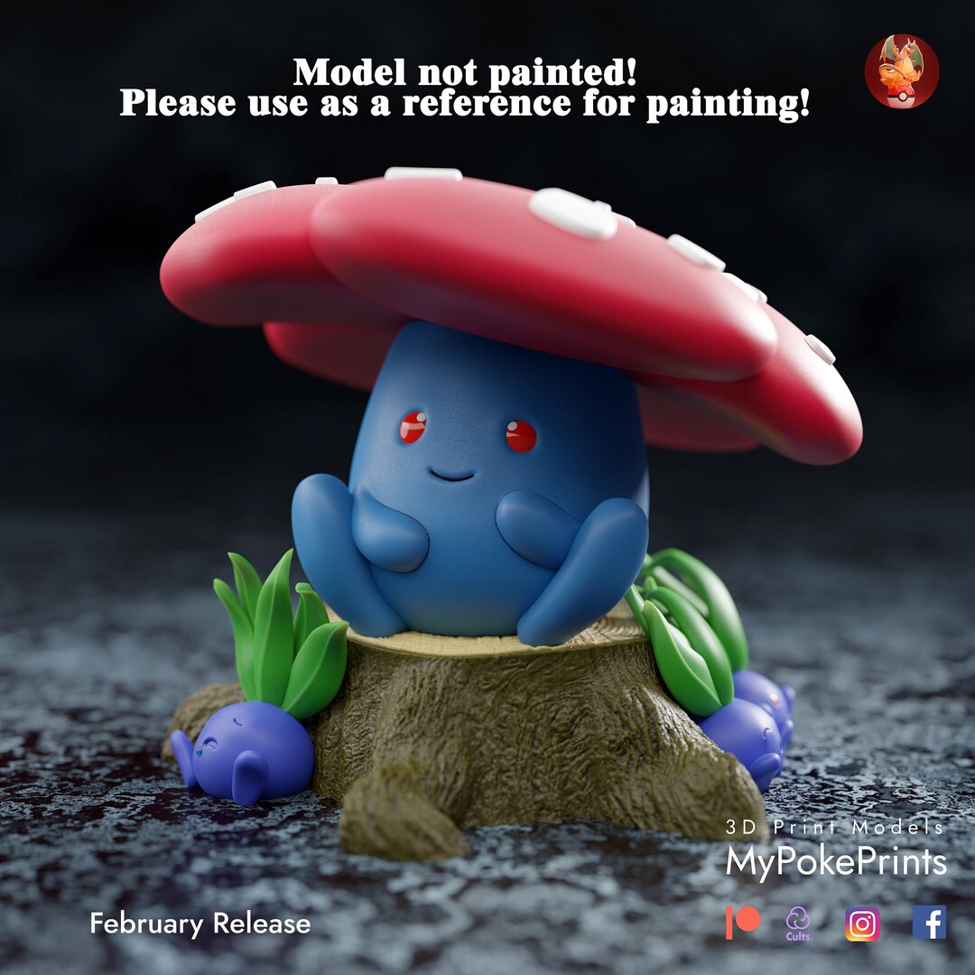 Vileplume the Flower Pokémon 3D Printed Unpainted Figure Etsy
