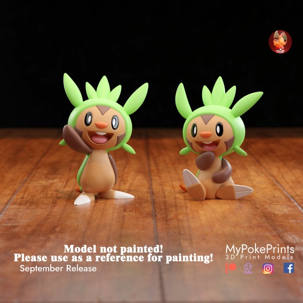 Chespin The Spiny Nut Pokémon - 3D Printed Unpainted Figure