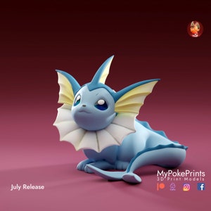 Vaporeon the Bubble Jet Pokémon - 3D Printed Unpainted Figure - Etsy
