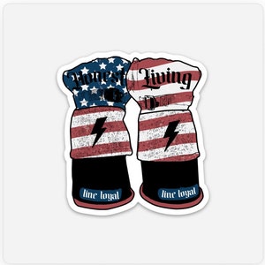 Americana Gloves are On Sticker | Lineman Sticker | UV/Weatherproof Vinyl | Hardhat Sticker | Water Bottle Sticker | Laptop Decal