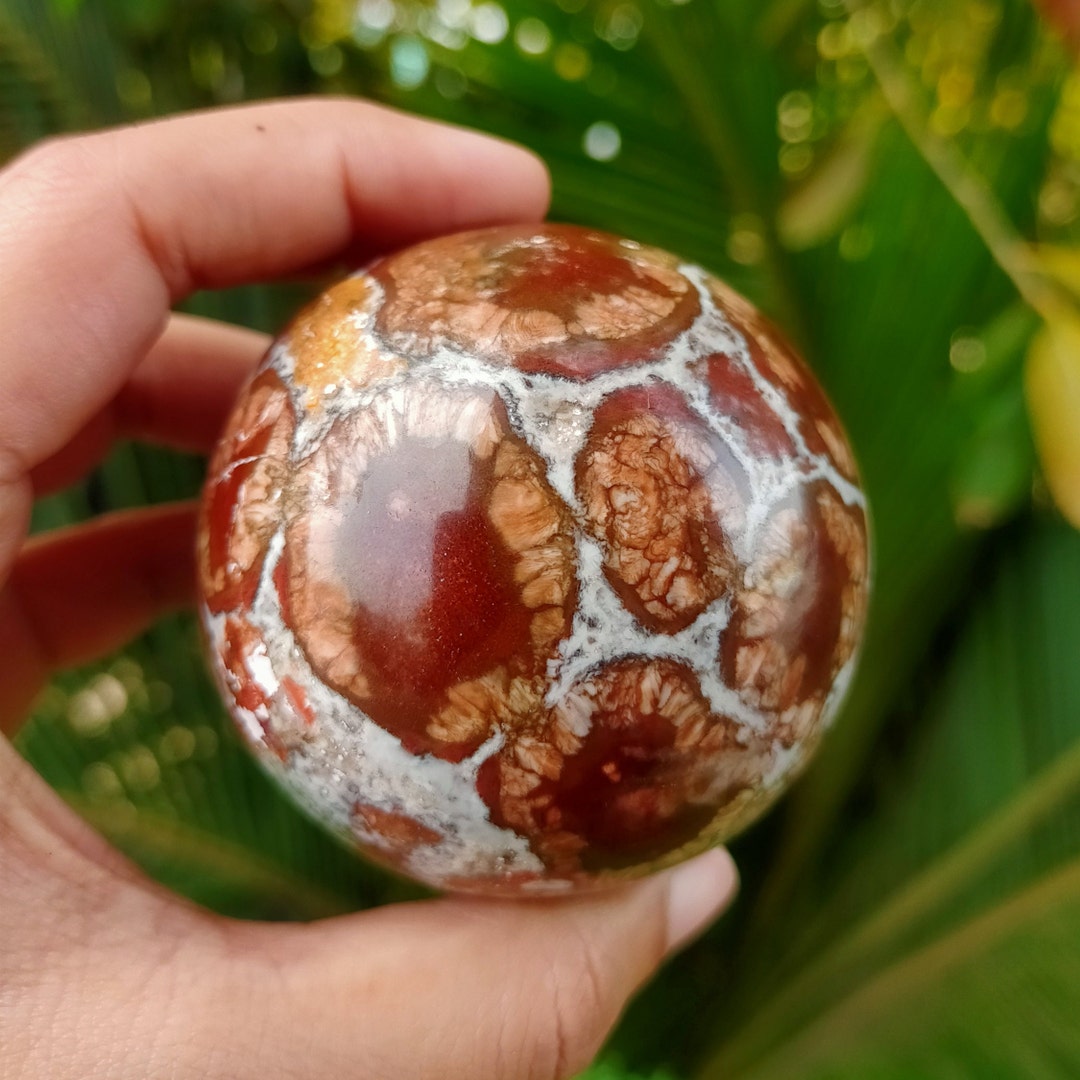 Amazing 60 MM Red King Cobra Jasper Sphere Polished Stone Metaphysical Crystal Healing