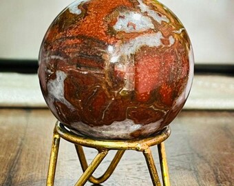 Unique 25 MM Red Jasper Cobra Sphere Large crystal sphere | Metaphysical Crystal Healing | Meditation| Gifting