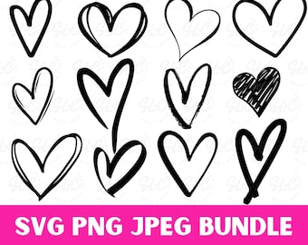 Herz, Herz svg Bundle, Hand gezeichnetes Herz, Skizze, Doodle Herz svg, Cut Files Cricut, Herz Clipart, Herz png, Herz Download, Herz Dekor