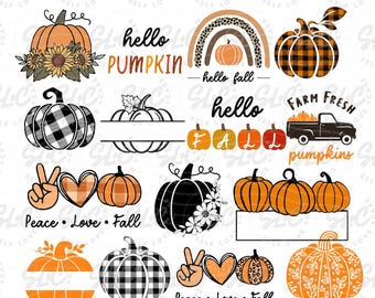 Pumpkin, Retro Fall Autumn Png Bundle, Fall shirt png, Fall svg, Autumn png, Trendy Fall, Thanksgiving png, Autumn Sublimation Design Bundle