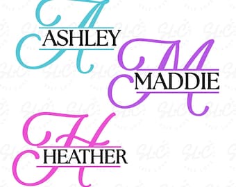 Split Monogram Alphabet SVG, PNG, Split Monogram Frame Alphabet, Cut File for Cricut, Silhouette, 26 Individual Svg Png Cut Files, Letters