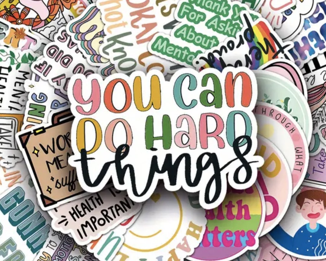 Handmade Mystery Mental Health Sticker Positive Quote, Water Bottle ...
