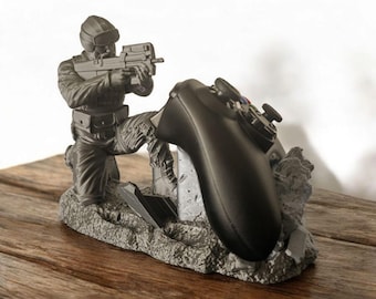 Soldier Combat Video Game Controller Holder - 3D Printed Gaming Stand | Unique Gamer Gift