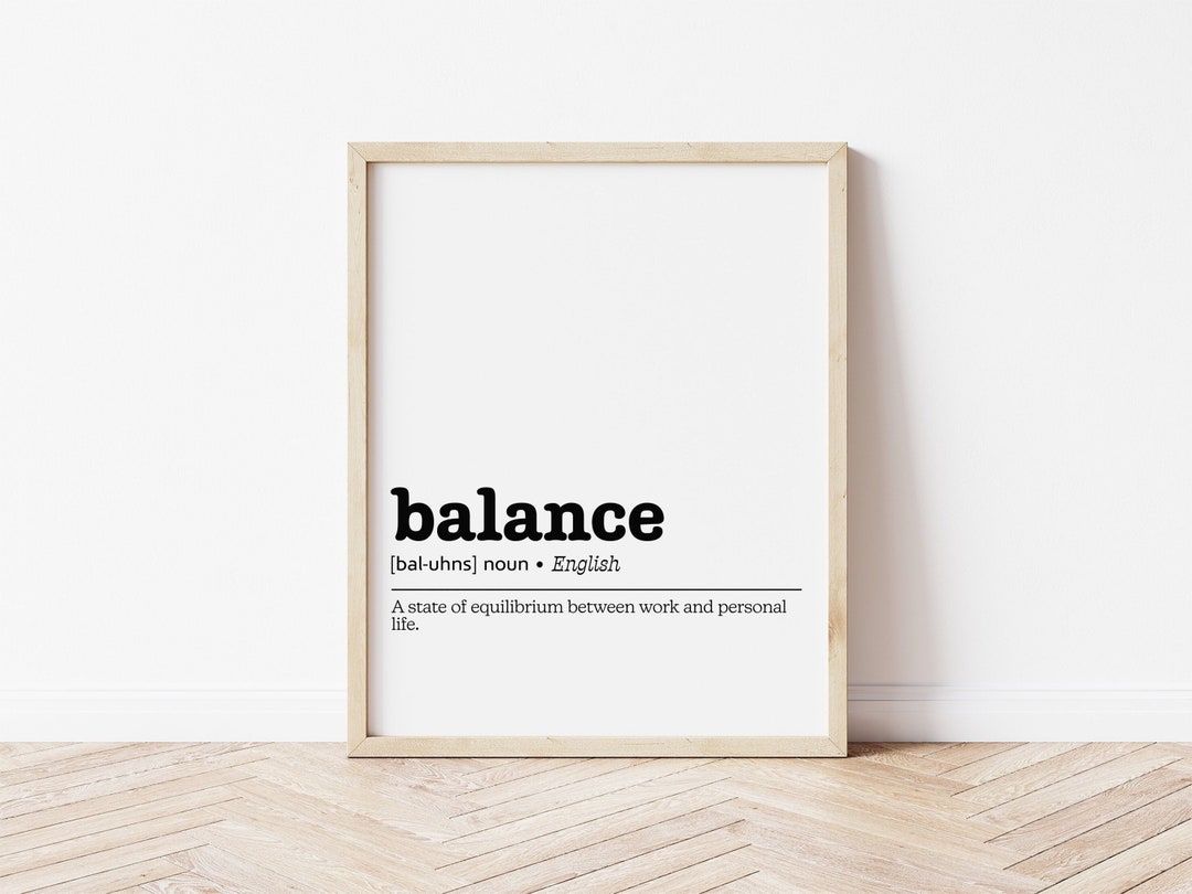 Balance Definition Print Inspiring Art Minimalist Poster Home Décor