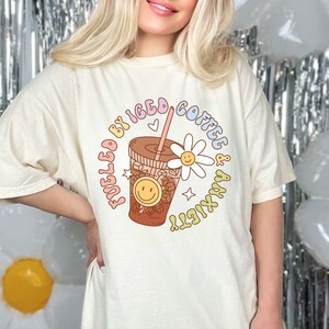 Fueled by Iced Coffee and Anxiety Retro Groovy Unisex Garment-Dyed T-shirt | Oversized Comfort Colors 1717