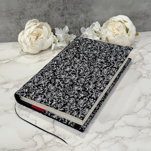 Adjustable book cover - fabric dust jacket - book sleeve - bookish gift - book accessories -  delicate sketch