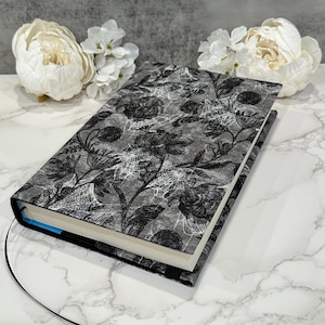 Adjustable book cover - fabric dust jacket - book sleeve - bookish gift - book accessories -  silk veil