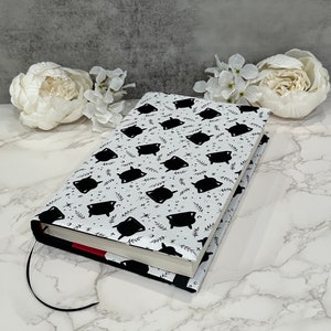 Adjustable book cover - fabric dust jacket - book sleeve - bookish gift - book accessories -  cauldron brewing