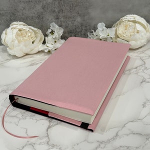 Verstellbarer Bucheinband - Stoff Schutzumschlag - Buchhülle - Geschenk für Bücherwürmer - Buch Accessoires - fest altrosa