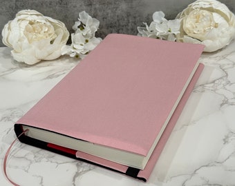 Adjustable book cover - fabric dust jacket - book sleeve - bookish gift - book accessories - solid dusty rose