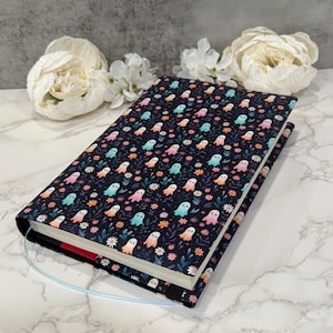 Adjustable book cover - fabric dust jacket - book sleeve - bookish gift - book accessories - bootanical