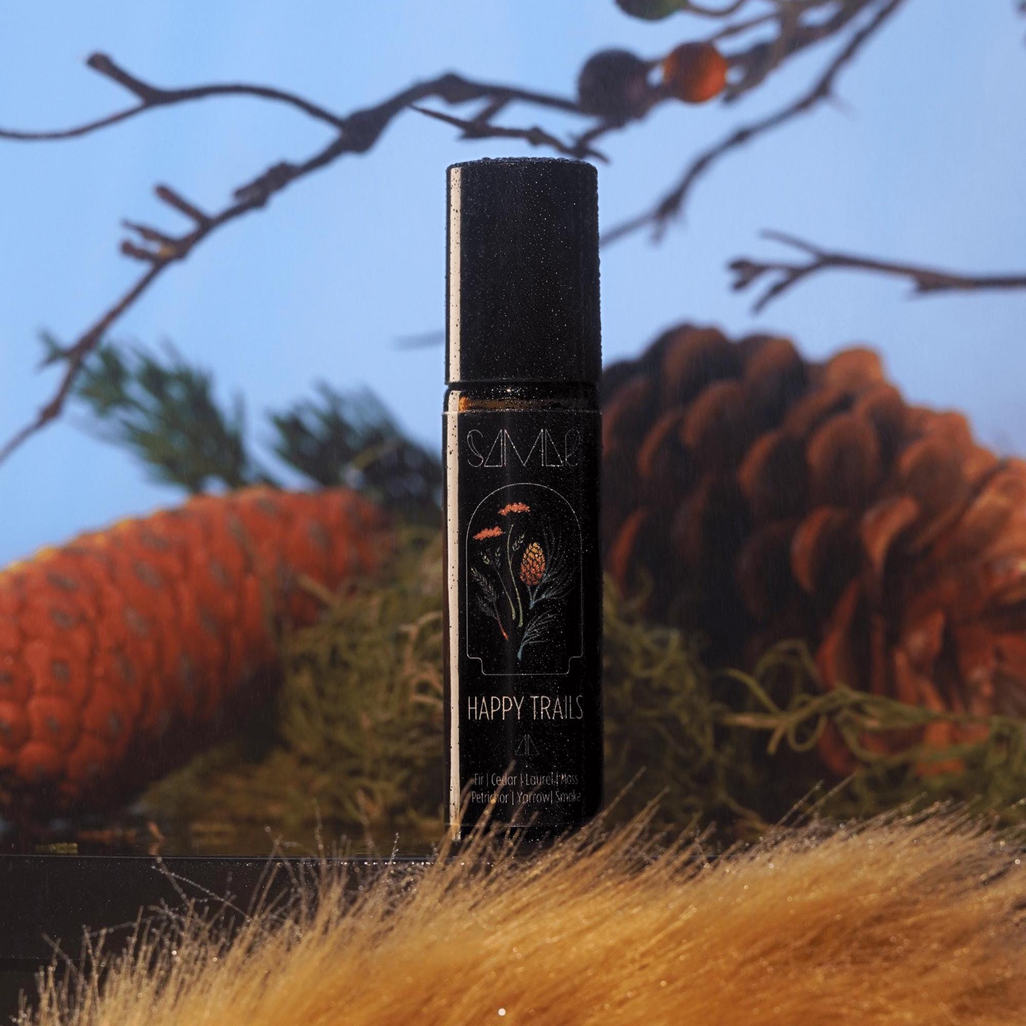 Happy Trails Unisex Perfume | Fir, Cedar, Laurel, Petrichor, Moss, Smoke | 2ml, 5ml, 10ml (Oil Roller)