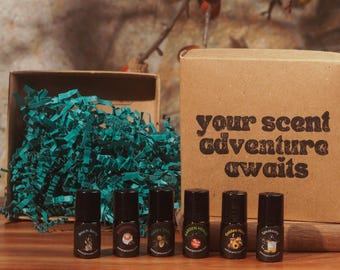 Conjunto Mini de Perfume Unissex | Perfume em Óleo | 2,25 ml x 5
