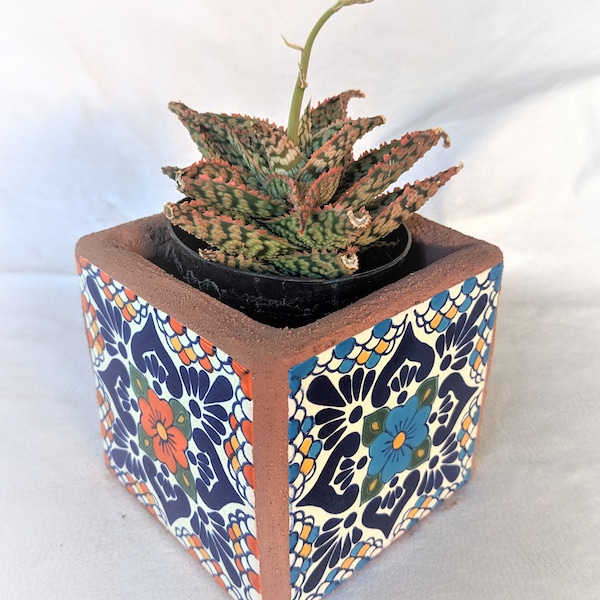 4x4 pots cubes talavera mexicains faits main - Cancun