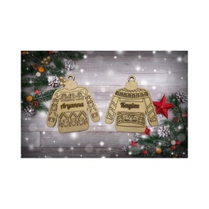 Christmas Ugly Sweater Ornament - 2 Stk
