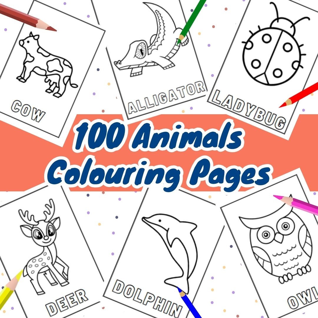 100 Printable Animal Coloring Pages for Kids. Easy and Simple Coloring ...