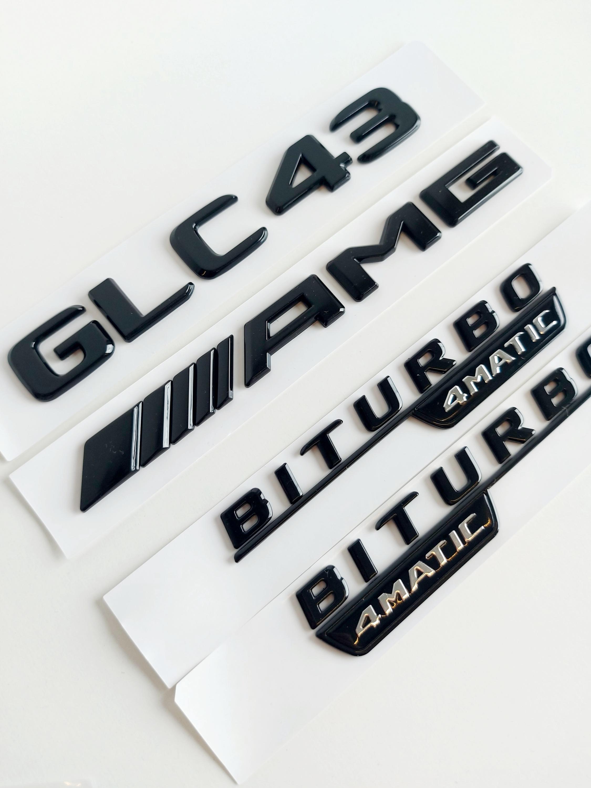 GLC43バッジセット（メルセデスベンツ用）、グロスブラック 