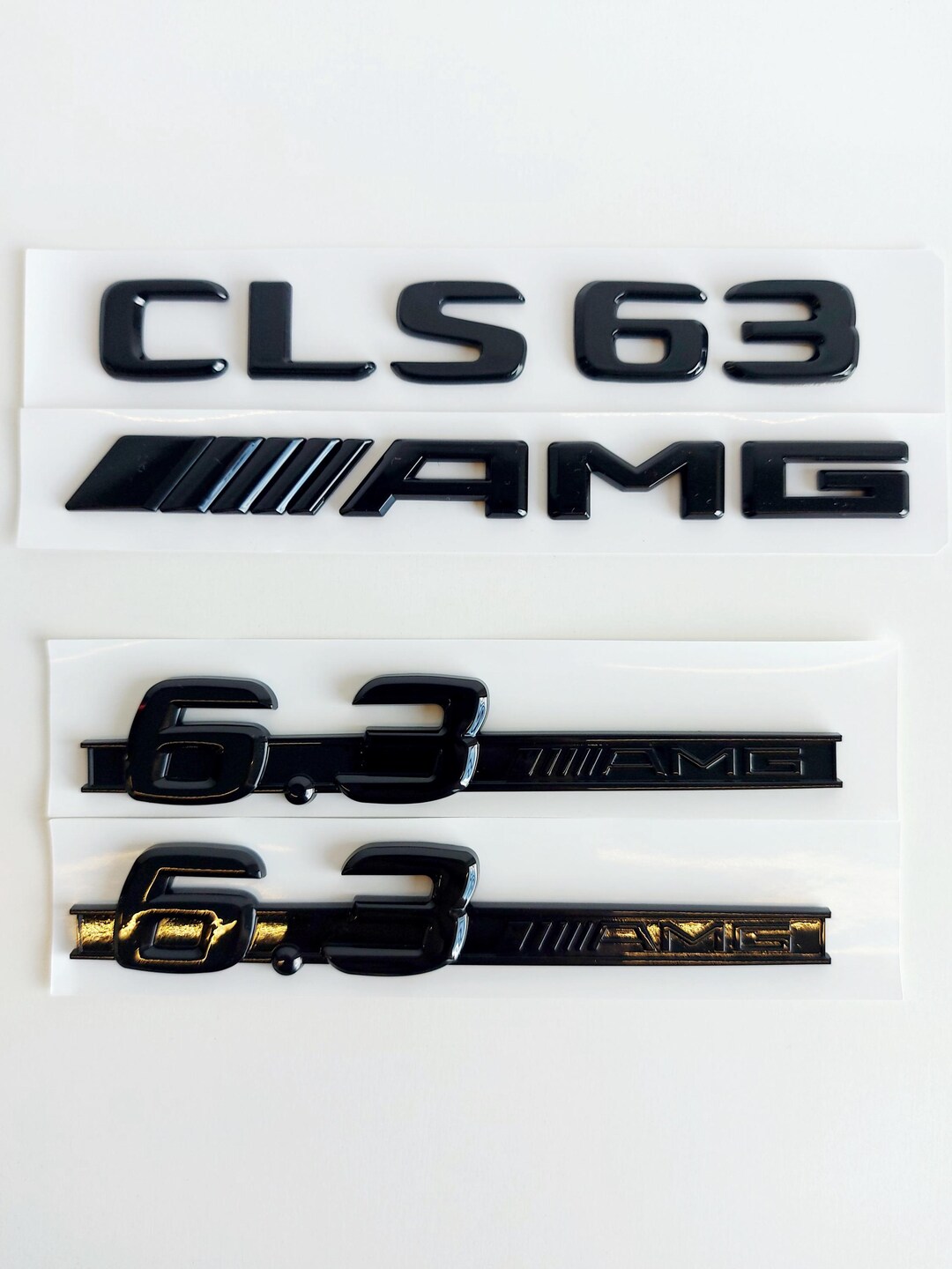 Mercedes-benz CLS 63 AMG Set, New Glossy Black, All Black, Emblem