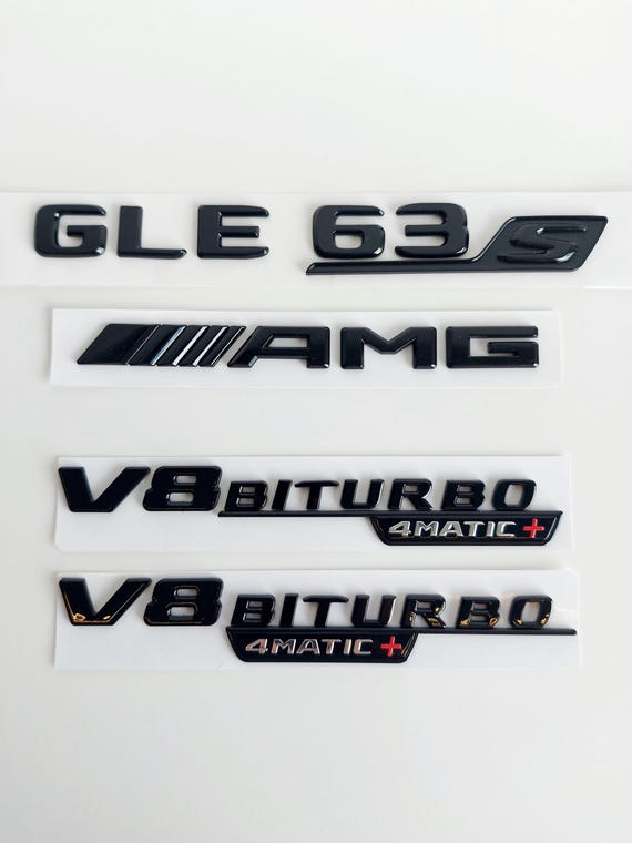 GLE63s AMG V8 BITURBO 4MATIC+ Trunk Fender Badges Emblems - UK