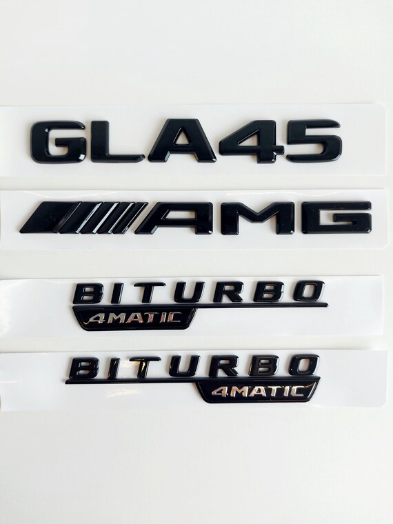 MB GLA45 AMG セット、新品、グロスブラック、エンブレム MB GLA45 AMG セット、新品、グロスブラック、エンブレム