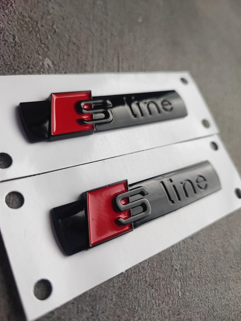 2x Sline Emblem NEW Black Glossy Lettering, Self-adhesive, Sticker ...