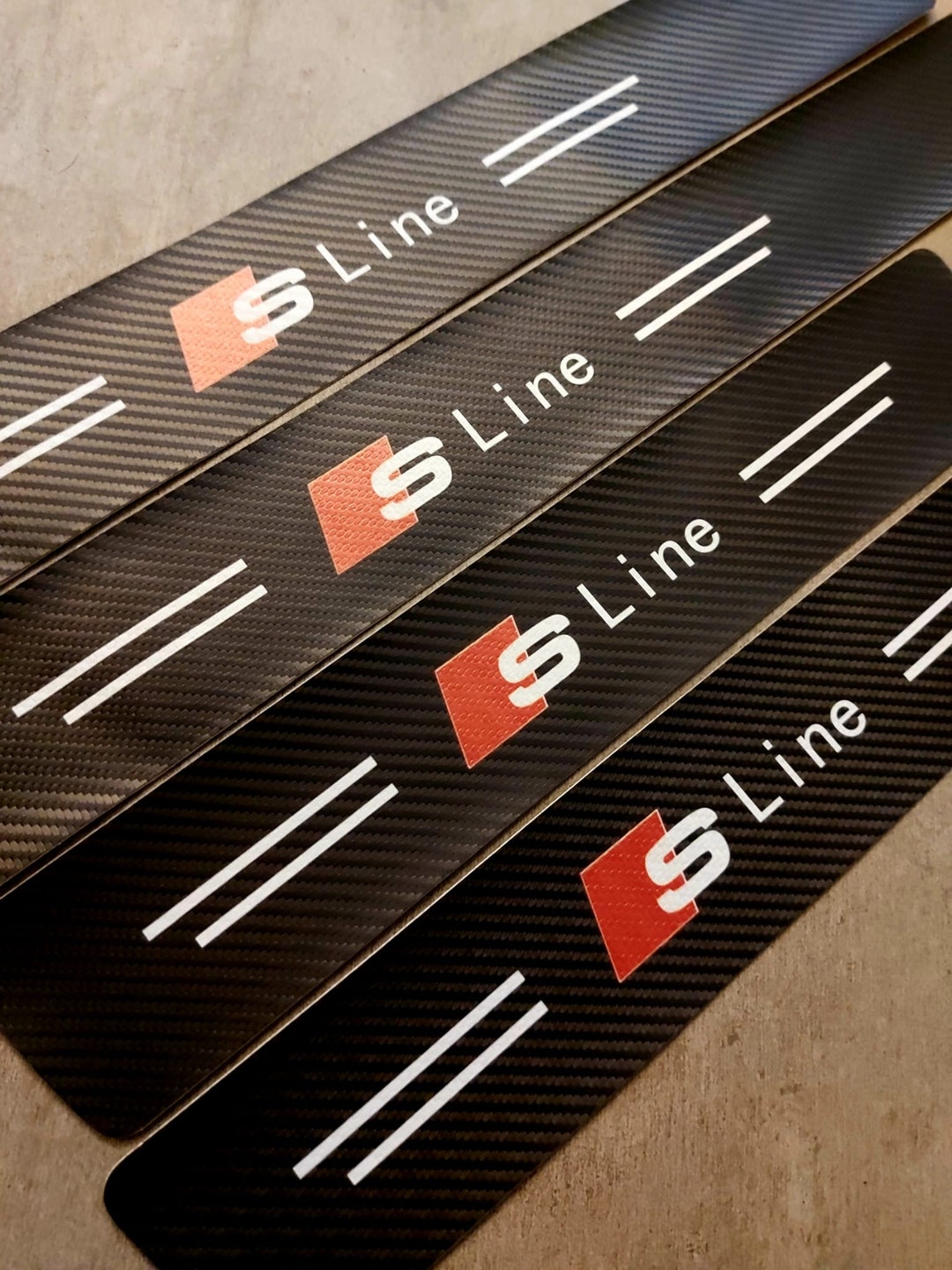 Sline AUDI Door Sill Stickers Car Door Carbon Decor Tuning Car NEW Self ...