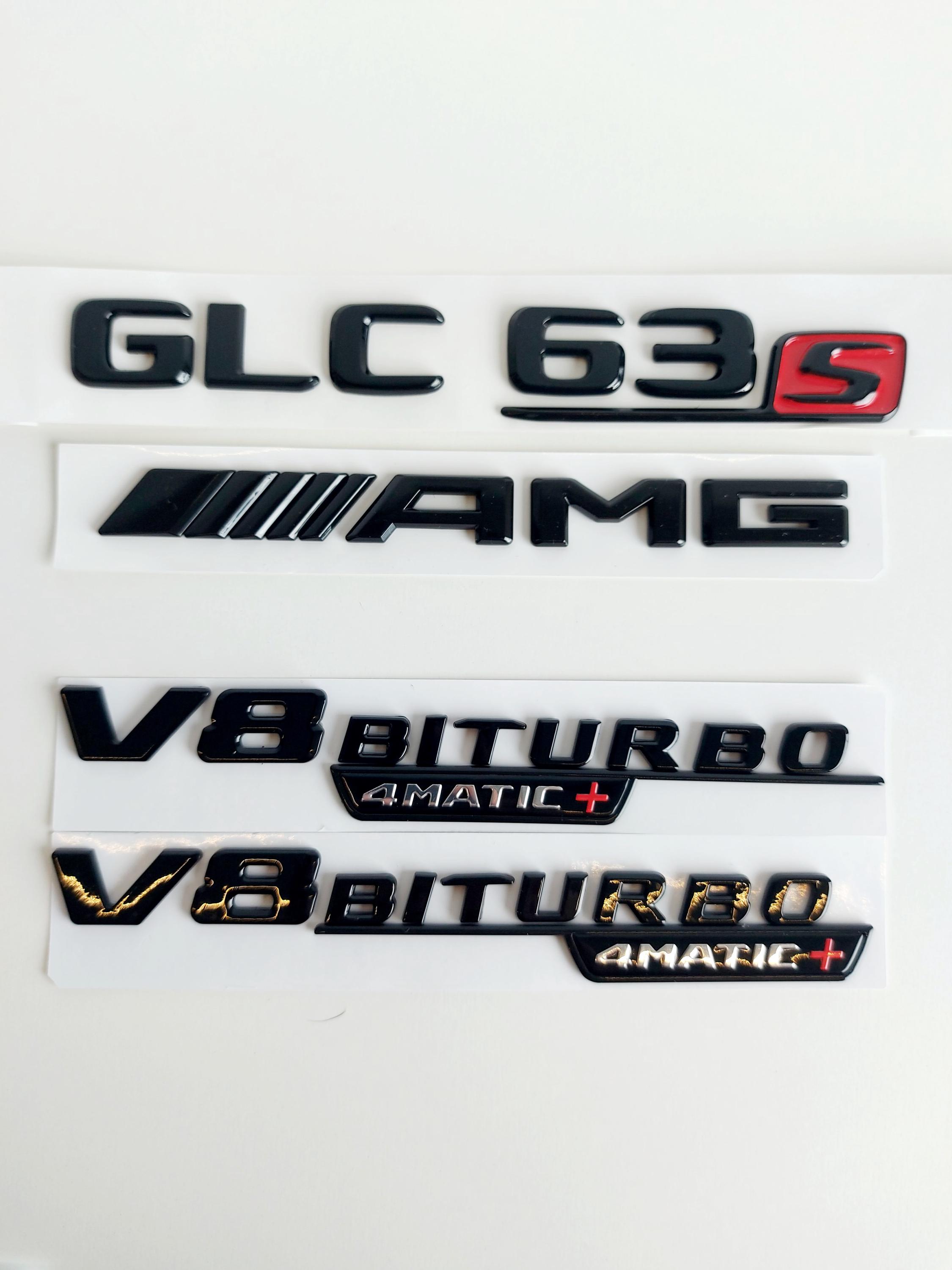 GLC63s バッジセット（メルセデス・ベンツ用）、グロスブラック 