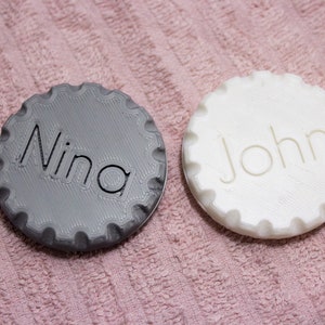 Personalized Towel Clips Name Holder Round & Handmade 3D Printed image 4