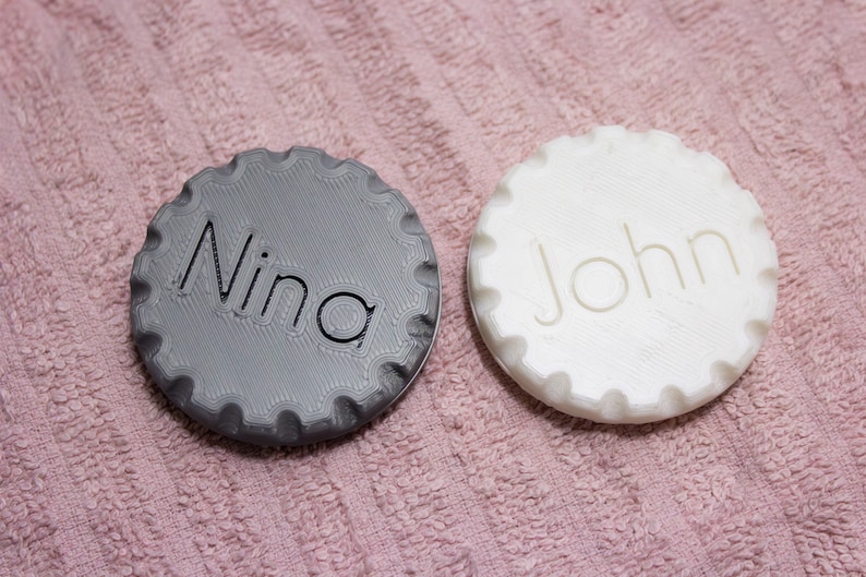 Personalized Towel Clips Name Holder Round & Handmade 3D Printed image 4