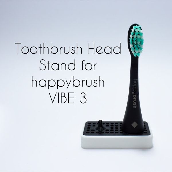 Support de tête de brosse à dents bicolore pour Happybrush VIBE 3 - Support de tête de brosse pratique avec bac d'égouttage