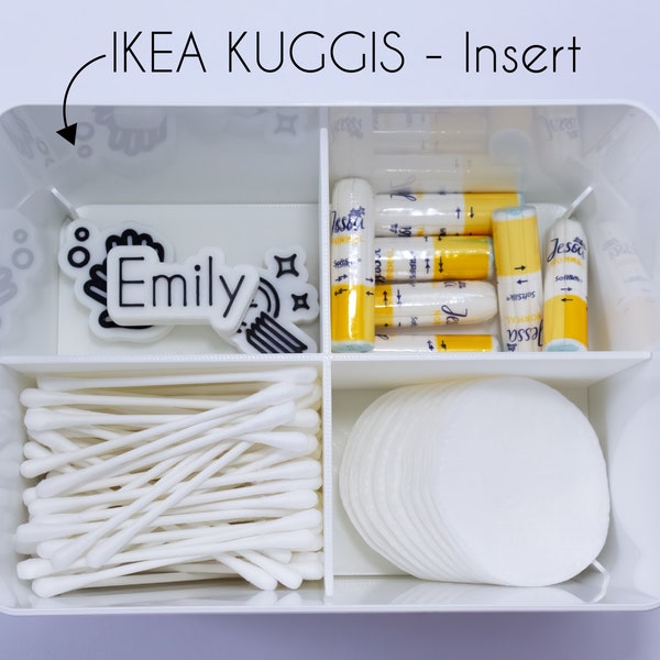 Insert for IKEA KUGGIS box with 4 compartments