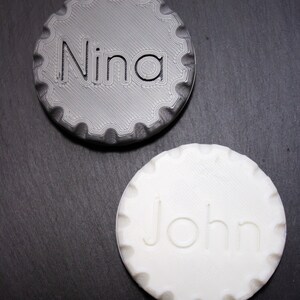 Personalized Towel Clips Name Holder Round & Handmade 3D Printed image 7