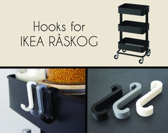 Practical Hooks for IKEA RASKOG Utility Cart - Available in 3 Colors