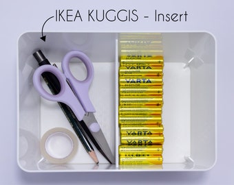 Einsatz für IKEA KUGGIS Box mit 2 Fächern