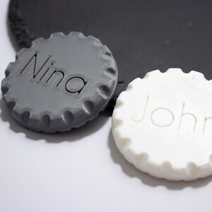 Personalized Towel Clips Name Holder Round & Handmade 3D Printed image 2