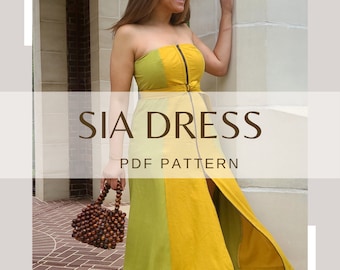 Sia Strapless Dress Sewing Pattern: A-Line Corset Bodice (Digital Download)