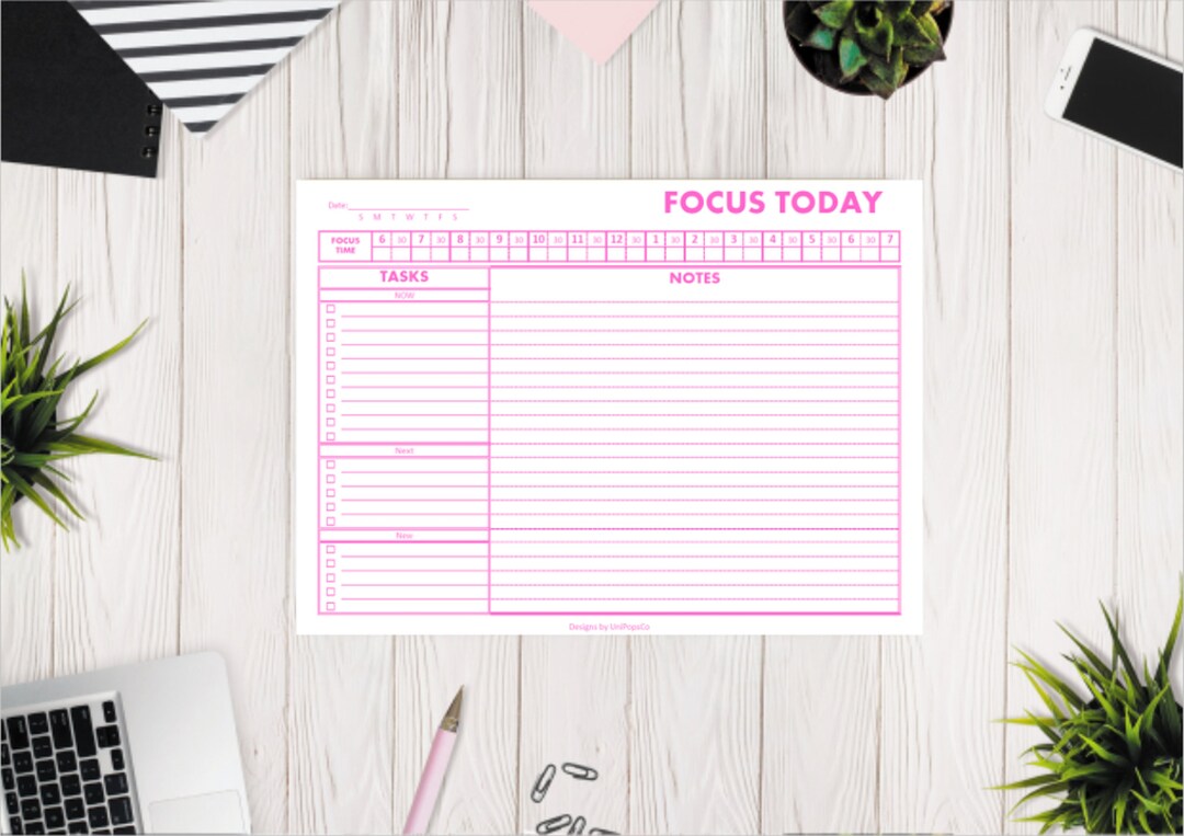 Letter|pink|one Day Focus|focus Today|focus Now Next New|task List ...