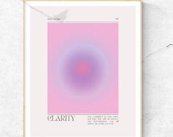 Clarity Aura Poster | Trust The Process Spiritual Print | Angel Numbers Aesthetic | Abstract Gradient Wall Art | Mind Body Soul | Boho