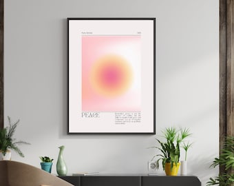 Peace Aura Poster | Trust The Process Spiritual Print | Angel Numbers Aesthetic | Abstract Gradient Wall Art | Mind Body Soul | Boho