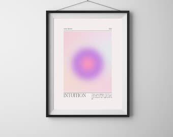 Intuition Aura Poster, Spiritual Poster, Grainy Gradient, Gradient Print, Colourful Aura Poster, Trendy Wall Art DIGITAL DOWNLOAD