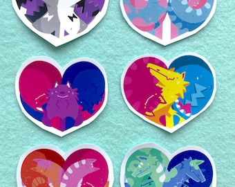 LGBTQ+ Pride Cats Stickers | 6 Cute Vinyl Stickers | Love is Love, Trans Pride, Love Wins, Respect Pronouns | Waterproof Stickers