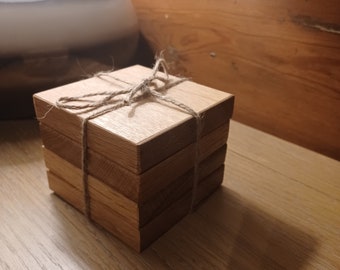 Handcrafted Oak Coasters 4pk