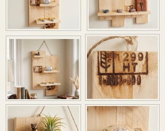 Industrial Rustic Handcrafted Wooden Shelf: Reclaimed Charm & Durability
