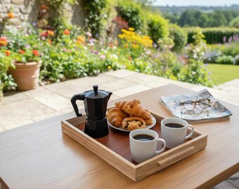 Beautifully hand crafted wooden  serving tray